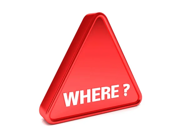 Red sign that says WHERE — Stock Photo, Image