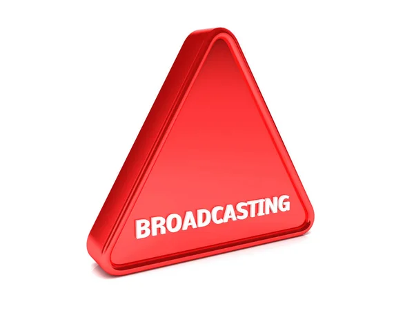 Red sign that says BROADCASTING — Stock Photo, Image