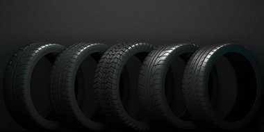 Araba lastikleri 3d render