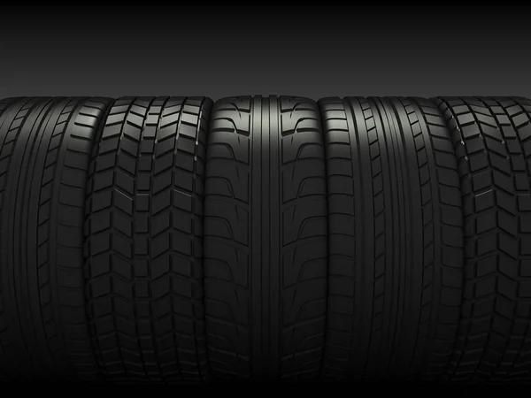 Car tires 3d rendering — Stock Photo, Image