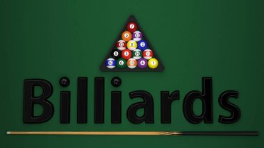Bilardo topları masada.