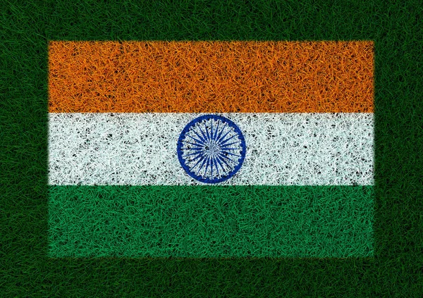 Flag India Grass Texture — Stock Photo, Image