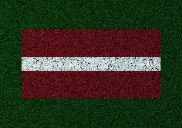 ラトビアの草のテクスチャの旗 — ストック写真