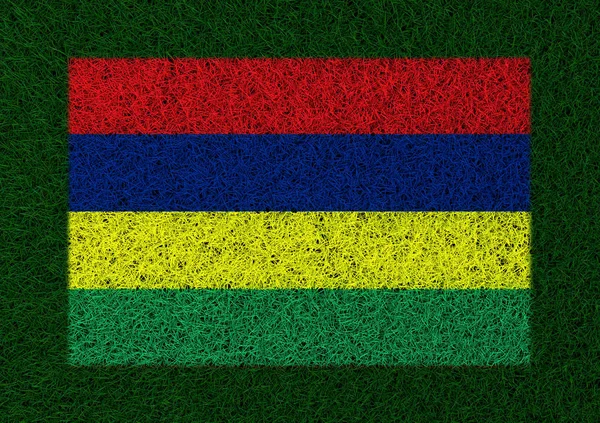 モーリシャスの草のテクスチャの旗 — ストック写真