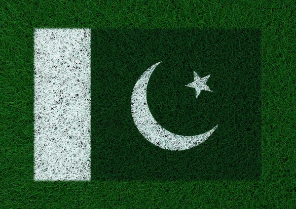 Vlajka Pákistánu Grass Textury — Stock fotografie