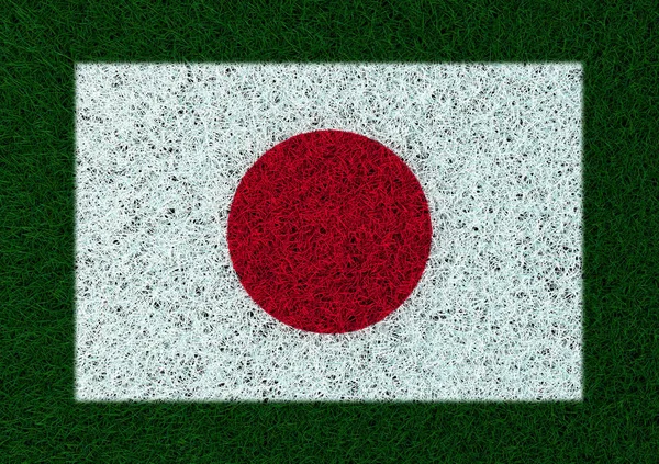 Flag Japan Grass Texture — Stock Photo, Image