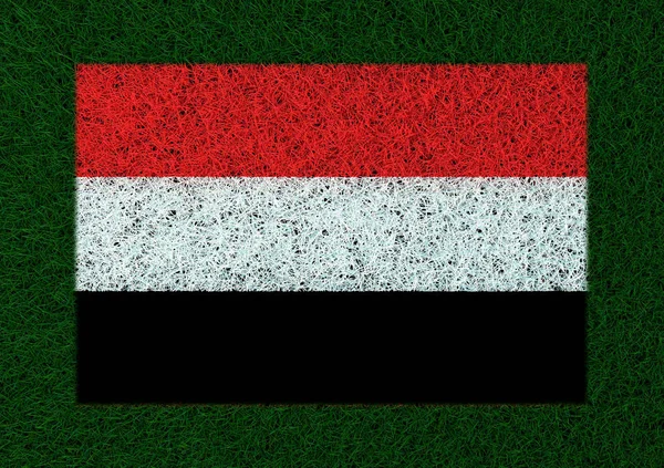 Bandera Yemen Hierba Textura —  Fotos de Stock