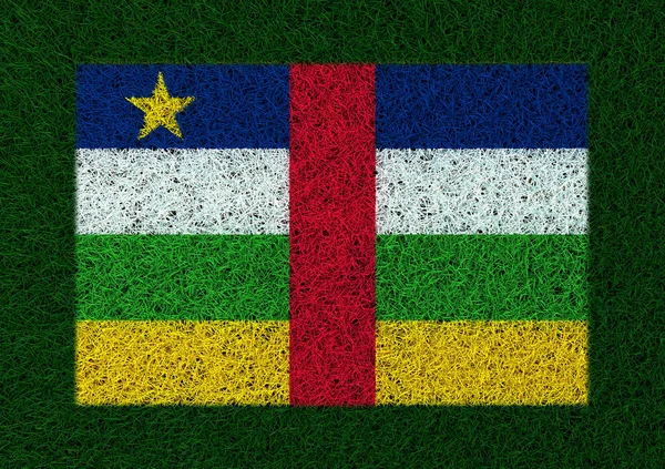 Drapeau République Centrafricaine Texture Herbe — Photo