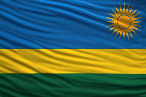 Drapeau Rwanda Développe Dans Vent — Photo