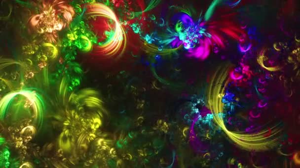 Fractal abstract gekleurde lijnen full Hd — Stockvideo