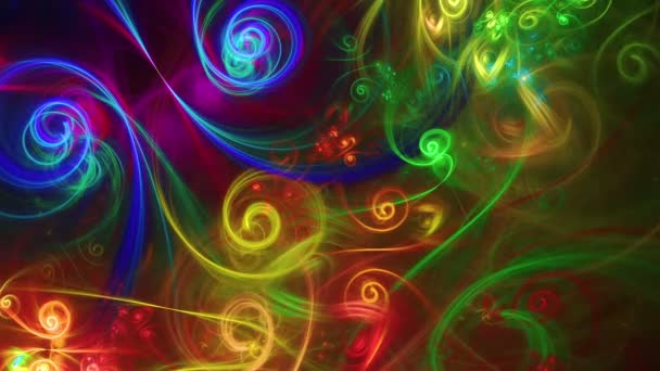 Fractal abstract gekleurde lijnen full Hd — Stockvideo