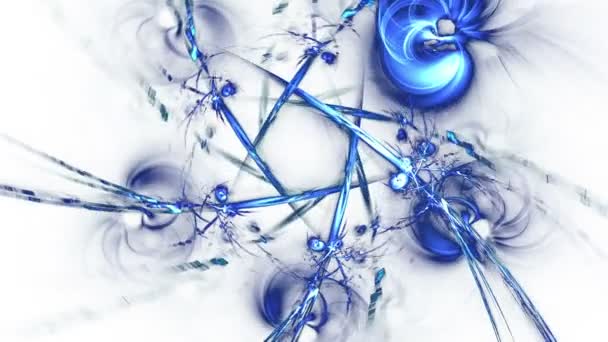 Líneas azules fractales abstractas full HD — Vídeo de stock