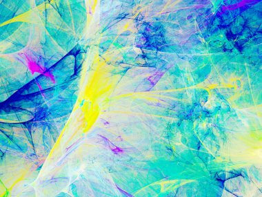 Mavi Soyut Fraktal arka plan 3d render illüstrasyon