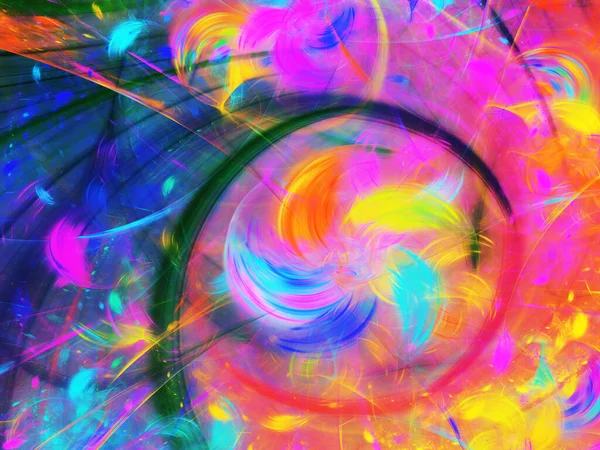 Arco iris abstracto fractal fondo 3d representación ilustración — Foto de Stock