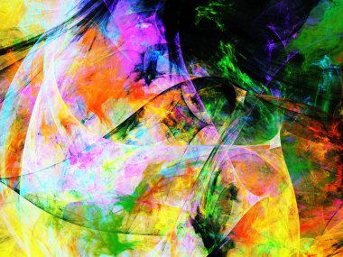 gökkuşağı Soyut Fraktal arka plan 3d render illüstrasyon