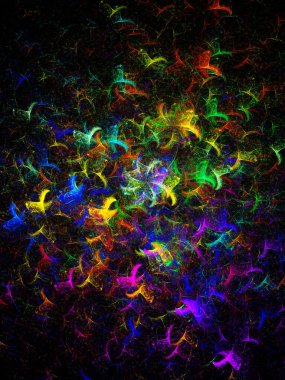 gökkuşağı Soyut Fraktal arka plan 3d render illüstrasyon