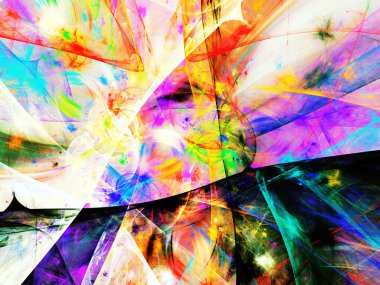 gökkuşağı Soyut Fraktal arka plan 3d render illüstrasyon