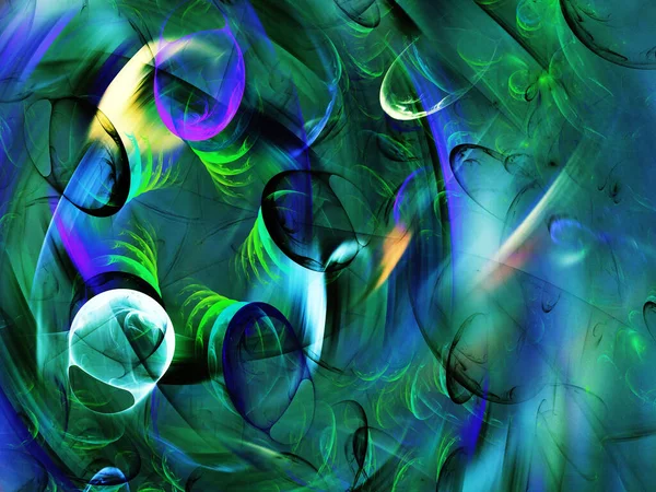 Verde abstrato fractal fundo 3d renderização ilustração — Fotografia de Stock