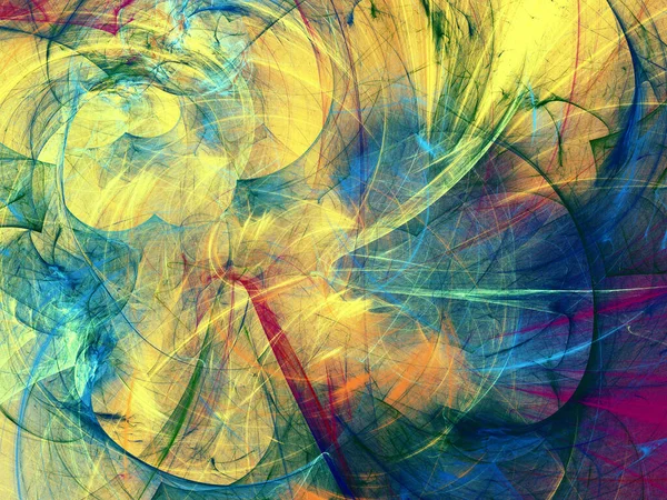 Жовтий абстрактний фрактальний фон 3d ілюстрація рендеринга — стокове фото
