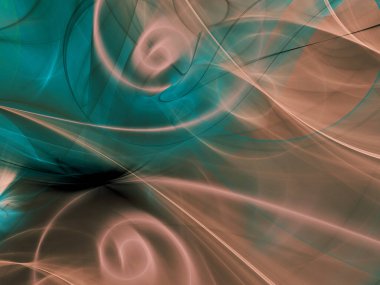 kahverengi Soyut Fraktal arka plan 3d render illüstrasyon