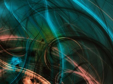 Mavi Soyut Fraktal arka plan 3d render illüstrasyon