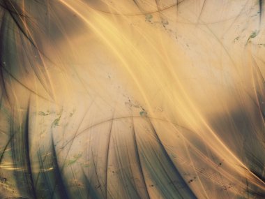 sarı Soyut Fraktal arka plan 3d render illüstrasyon