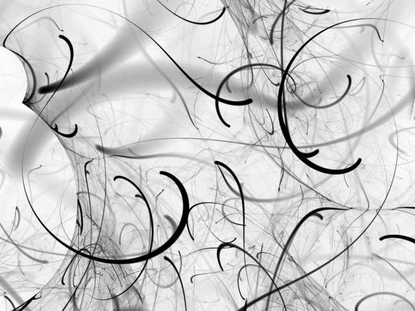 Fondo fractal abstracto blanco y negro 3d renderizado illustr — Foto de Stock