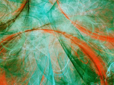 yeşil Soyut Fraktal arka plan 3d render illüstrasyon