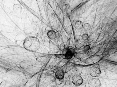 siyah ve beyaz soyut fraktal arka plan 3d render illustr