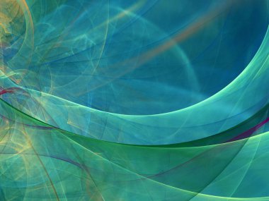 Mavi Soyut Fraktal arka plan 3d render illüstrasyon