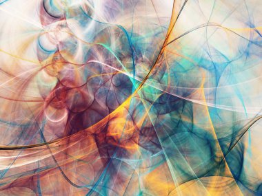 turuncu Soyut Fraktal arka plan 3d render illüstrasyon