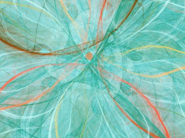 yeşil Soyut Fraktal arka plan 3d render illüstrasyon