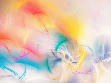 gökkuşağı Soyut Fraktal arka plan 3d render illüstrasyon