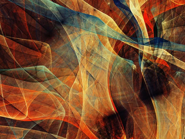 Fondo fractal abstracto naranja 3d representación ilustración — Foto de Stock