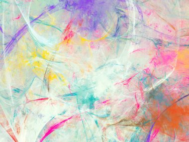 gökkuşağı Soyut Fraktal arka plan 3d render illüstrasyon