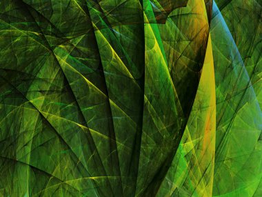 yeşil Soyut Fraktal arka plan 3d render illüstrasyon