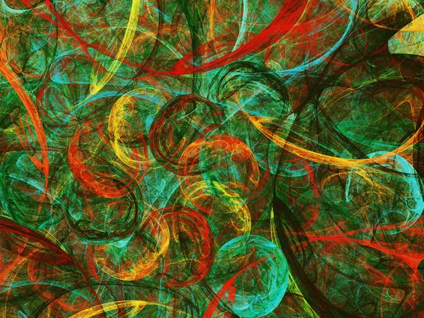 Verde abstrato fractal fundo 3d renderização ilustração — Fotografia de Stock