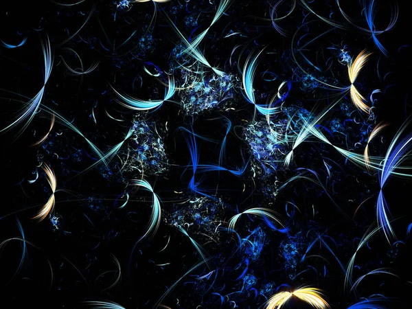 Blauw abstract fractal achtergrond 3d rendering illustratie — Stockfoto