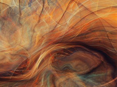 kahverengi Soyut Fraktal arka plan 3d render illüstrasyon