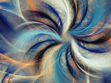 Mavi Soyut Fraktal arka plan 3d render illüstrasyon