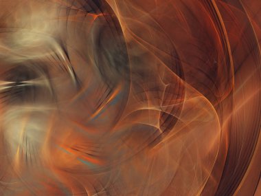 kahverengi Soyut Fraktal arka plan 3d render illüstrasyon