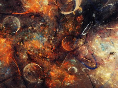 kahverengi Soyut Fraktal arka plan 3d render illüstrasyon