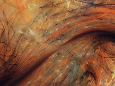 kahverengi Soyut Fraktal arka plan 3d render illüstrasyon