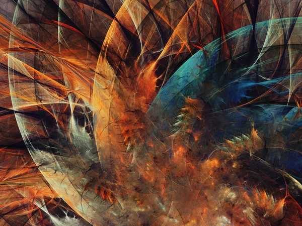 Oranje abstracte fractal achtergrond 3d rendering illustratie — Stockfoto
