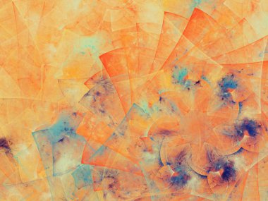 turuncu Soyut Fraktal arka plan 3d render illüstrasyon