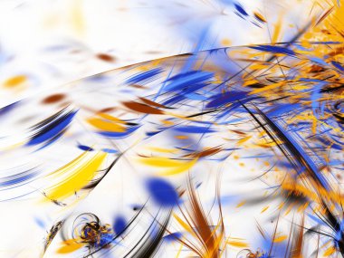 Mavi Soyut Fraktal arka plan 3d render illüstrasyon