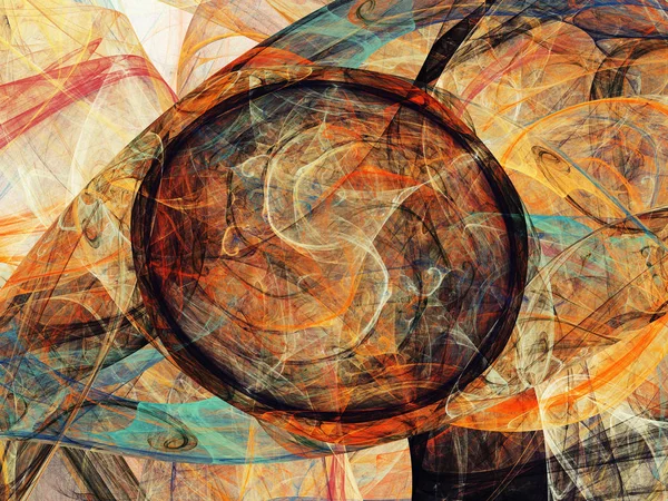 オレンジ色の抽象的なフラクタル背景 3 d レンダリング図 — ストック写真