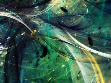 yeşil Soyut Fraktal arka plan 3d render illüstrasyon