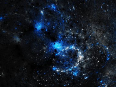 Mavi Soyut Fraktal arka plan 3d render illüstrasyon