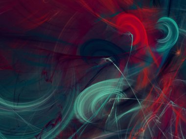 Kırmızı Soyut Fraktal arka plan 3d render illüstrasyon